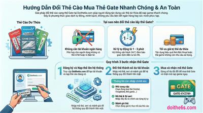 Hướng dẫn mua thẻ Gate bằng cách đổi thẻ cào 247 an toàn, nhanh chóng